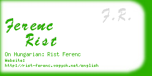 ferenc rist business card